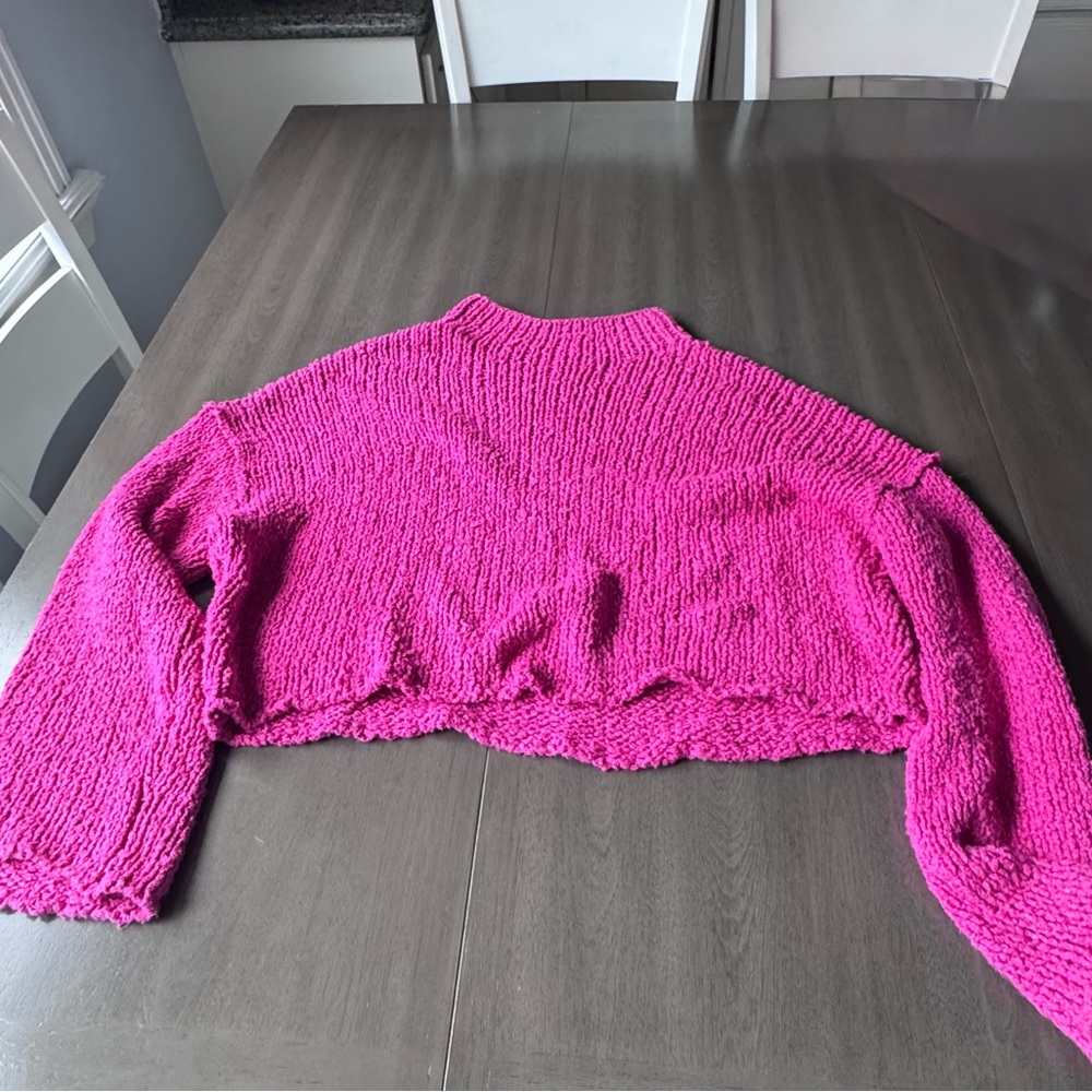 Anthropologie chenille knit sweater. Size XL. Gorgeous pink.